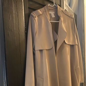 H&M faux suede wrap fall trench size 10